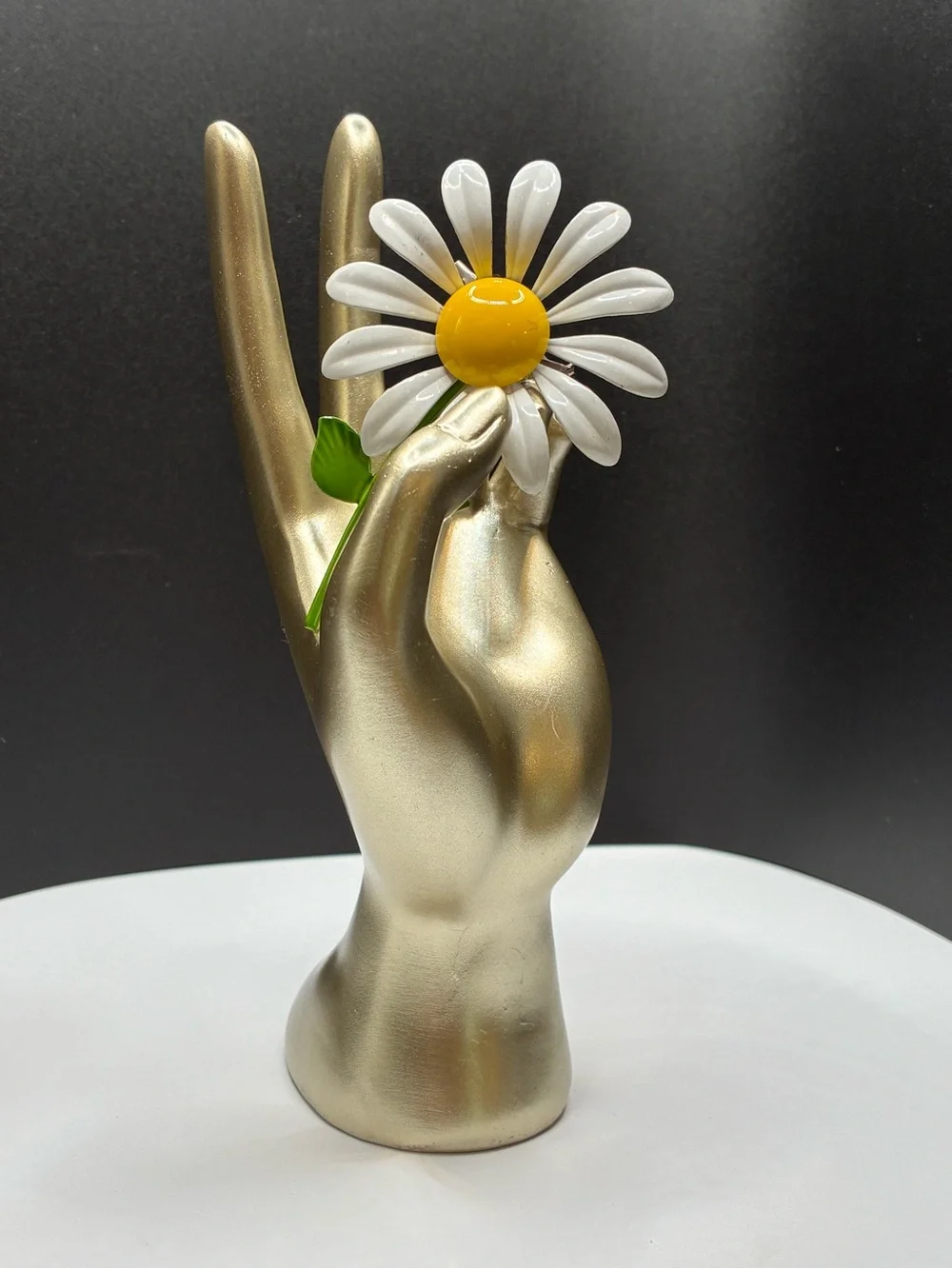 White & Yellow Daisy Enamel Brooch for Women